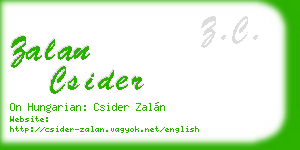 zalan csider business card